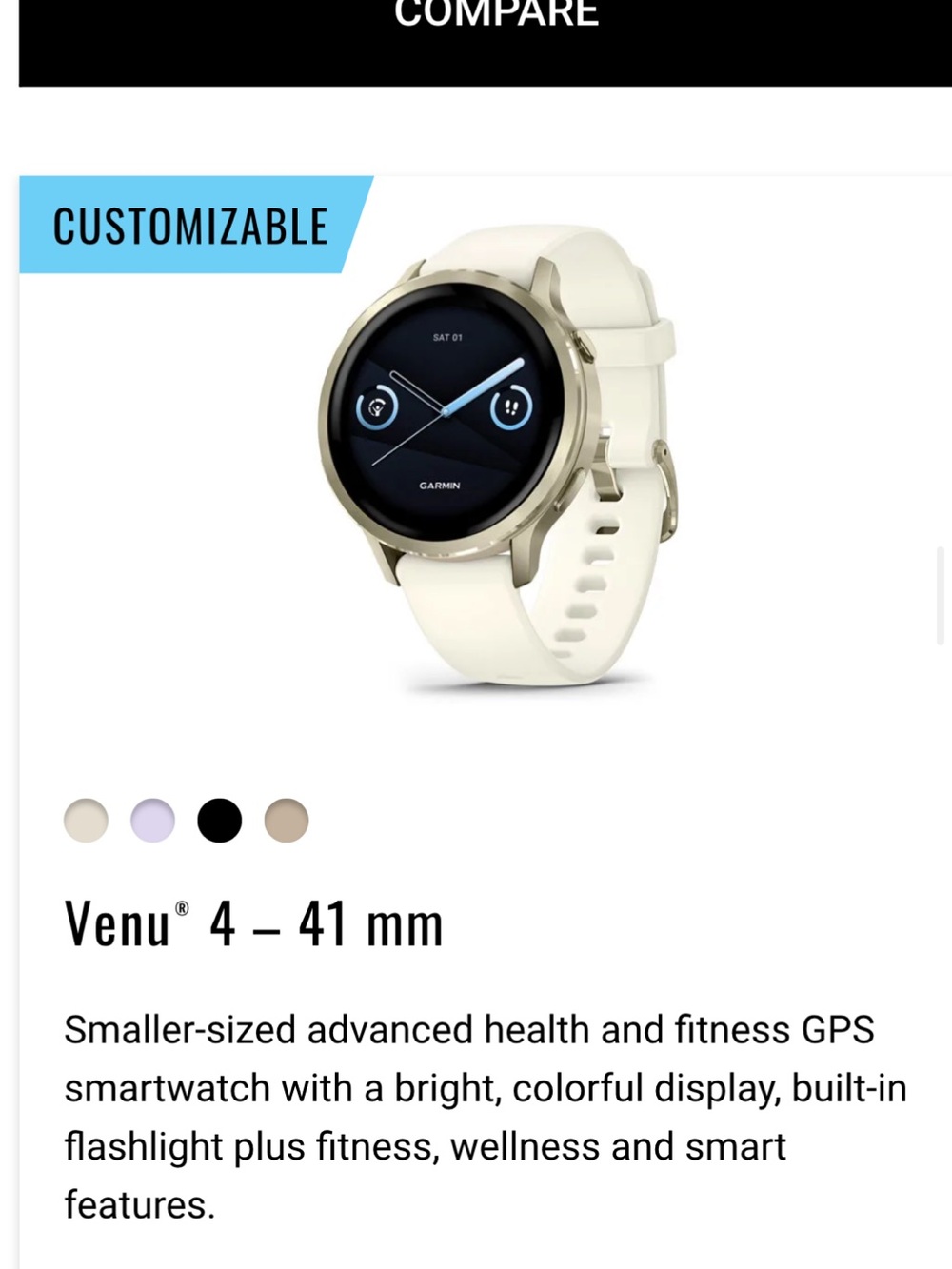 garmin Venu 3 Smartwatch — grey/Gold